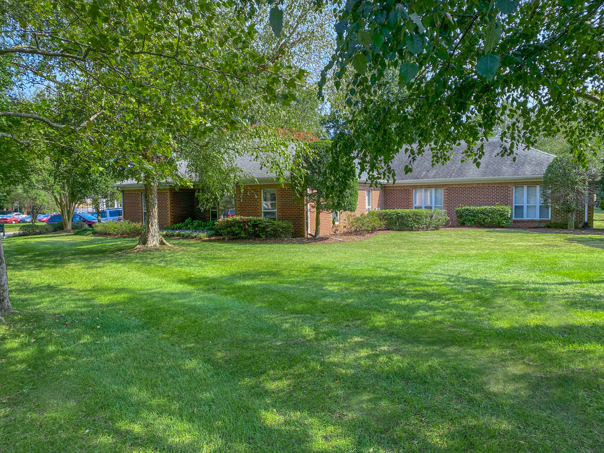 Garden Area and Park at Riverlands Apartments